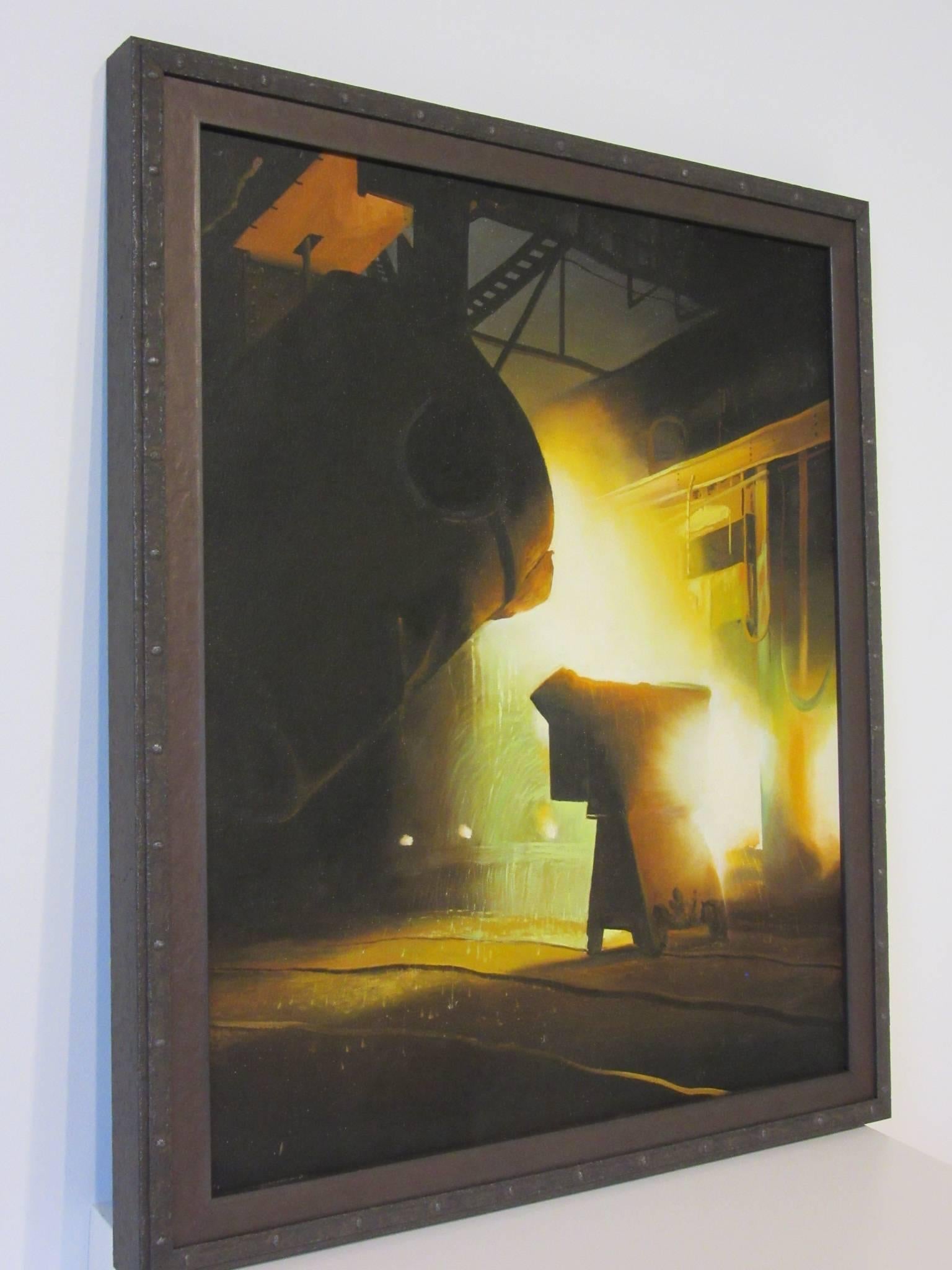 Canvas WPA Styled Industrial Steel Mill Painting