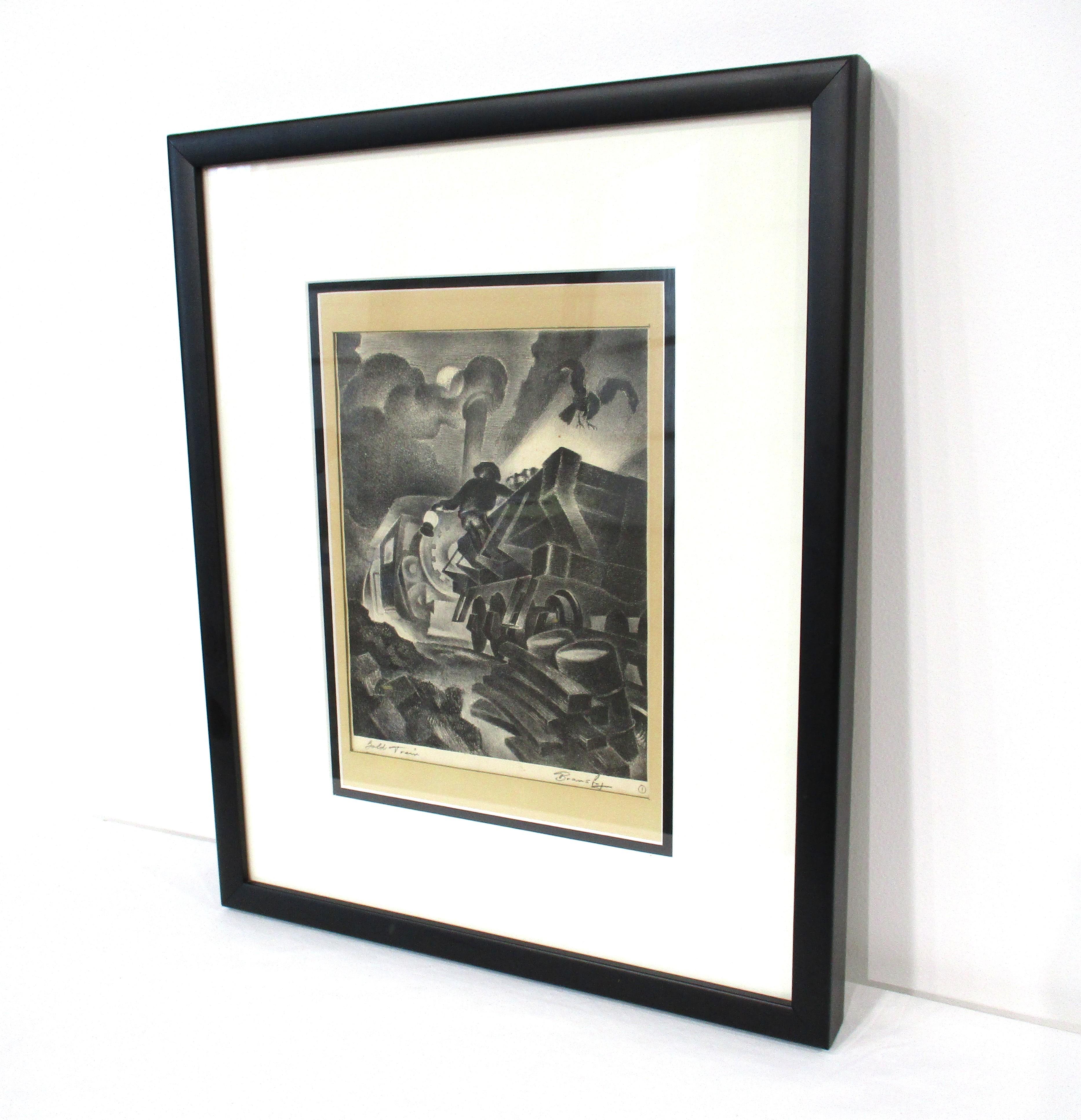 Thomas Hart Benton: Wpa-Lithho im Stil von Eric Bransby „ Goldschleppe“ im Angebot 3