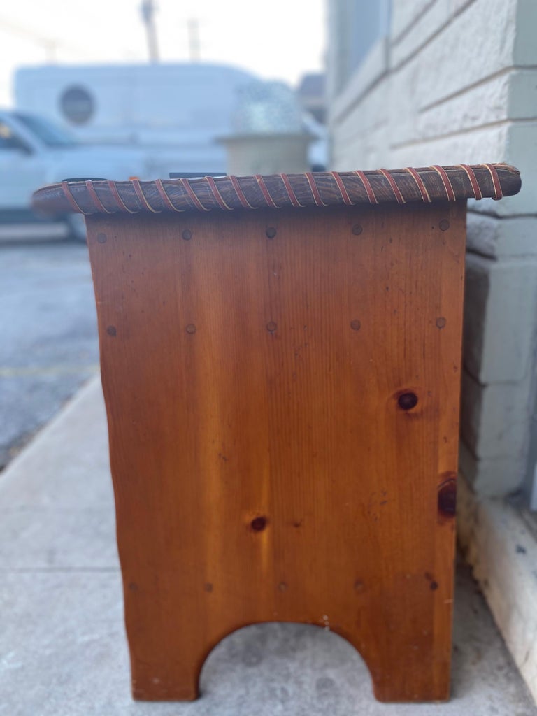 W.R Dallas Leather Top Pine Console Table at 1stDibs w.r. dallas