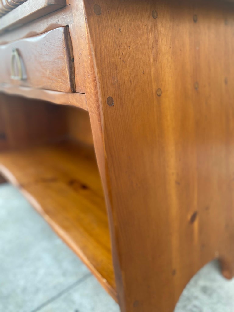 W.R Dallas Leather Top Pine Console Table at 1stDibs w.r. dallas