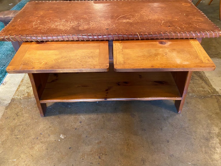W.R Dallas Leather Top Pine Console Table at 1stDibs w.r. dallas