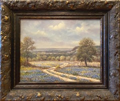 "BLUEBONNET FENCE LINE" IMAGE SIZE 16 X 20 TEXAS HILL COUNTRY LANDSCAPE