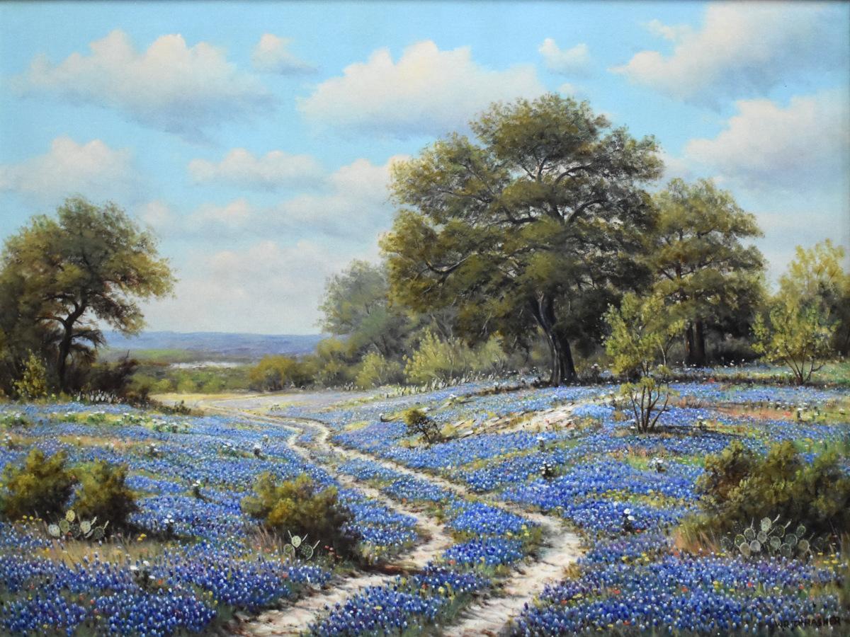 W.R. Thrasher
(1908 - 1997)
Texas Artist
Image Size: 30 x 40
Frame Size: 36.75 x 46.75
Medium: Oil on Canvas
