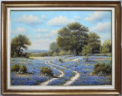 Vintage "BLUEBONNET TRAIL" TEXAS HILL COUNTRY 36.75 X 46.75