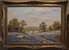 "FRESH BLUE" TEXAS HILL COUNTRY BLUEBONNET WILDFLOWERS IN BLOOM