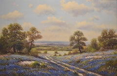 "FRESH BLUE" TEXAS HILL COUNTRY BLUEBONNET WILDFLOWERS IN BLOOM