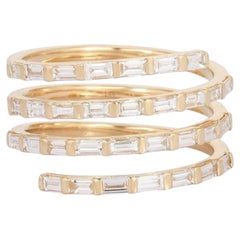 Wrap Around Baguette 14K (or 18k upon request) Yellow Gold Diamond Ring