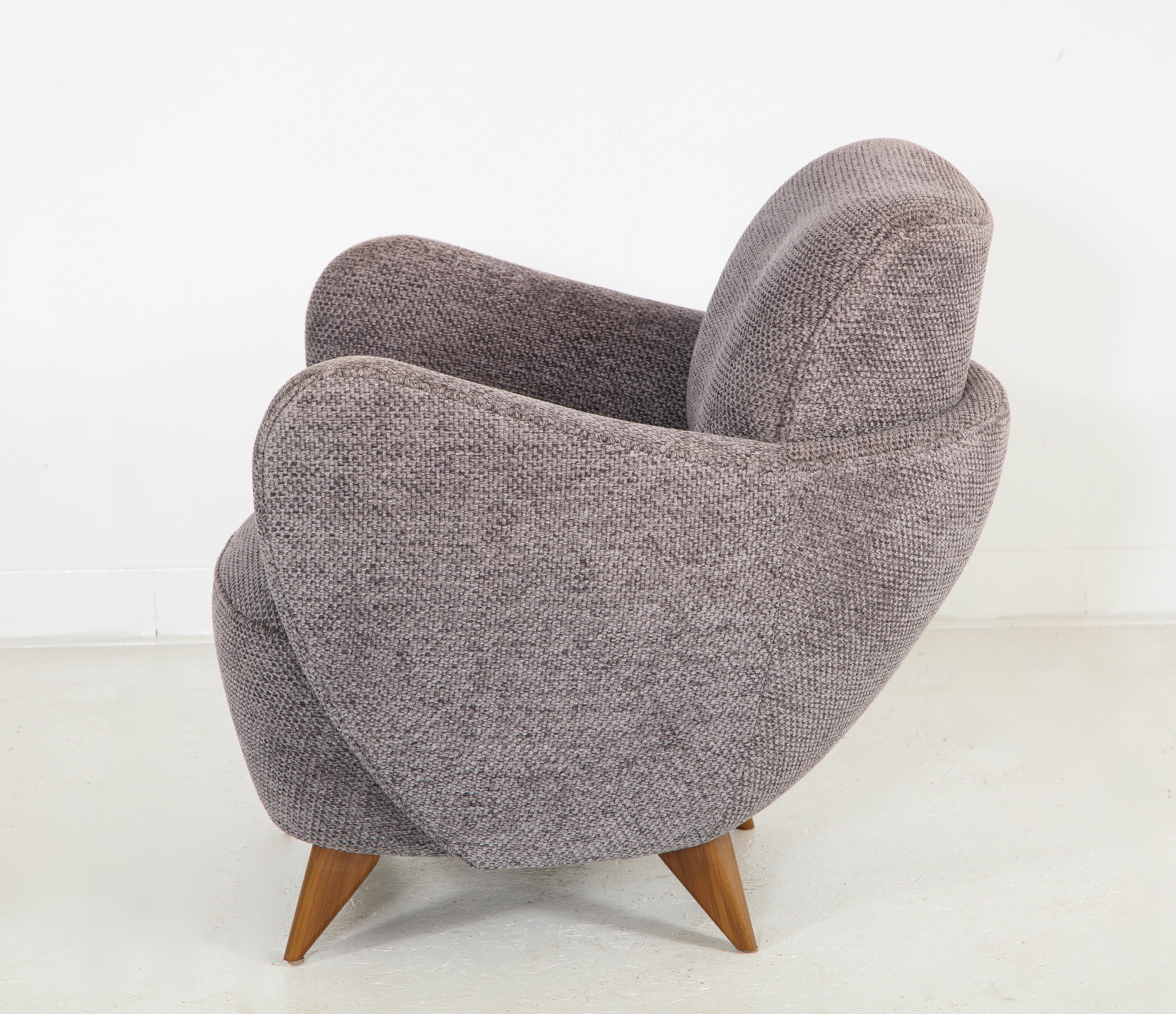 Wrap Around Barrel Chair w/ Wood Base Offered by Vladimir Kagan Design Group 1