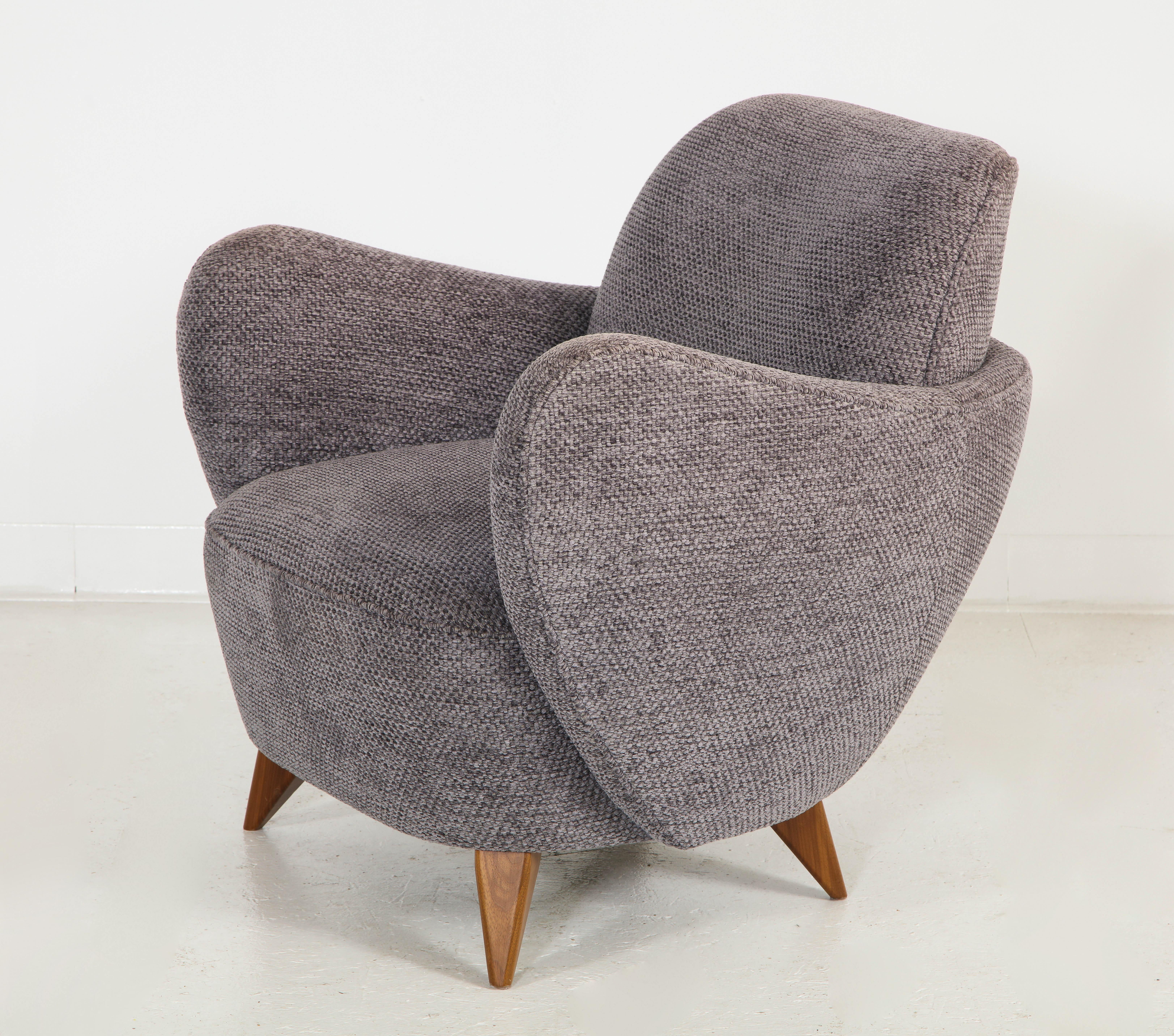 Wrap Around Barrel Chair w/ Wood Base Offered by Vladimir Kagan Design Group 2