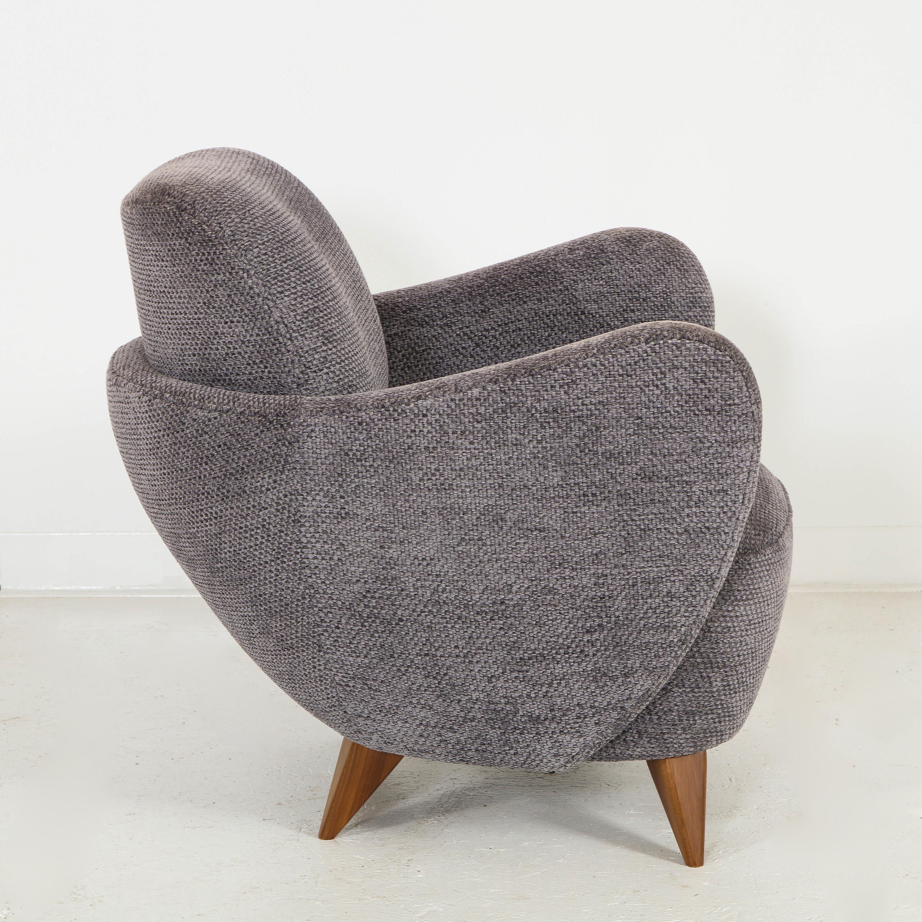 American Wrap Around Barrel Chair w/ Wood Base Offered by Vladimir Kagan Design Group