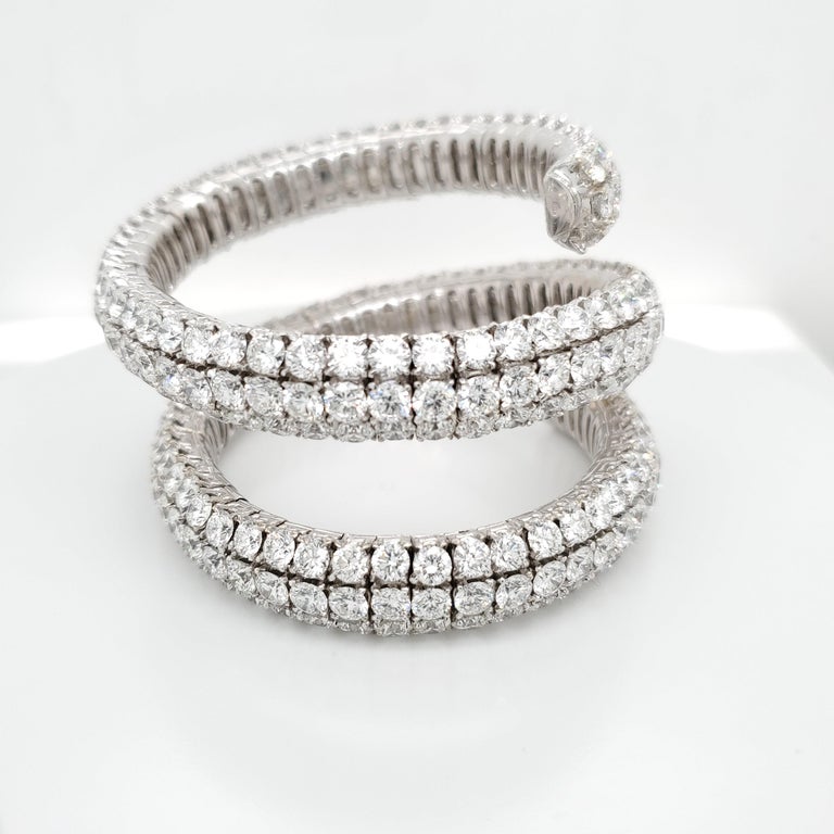 Wrap Around Flex Bangle Bracelet with Diamonds at 1stDibs