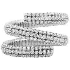 Wrap Around Flex Bangle Bracelet with Diamonds