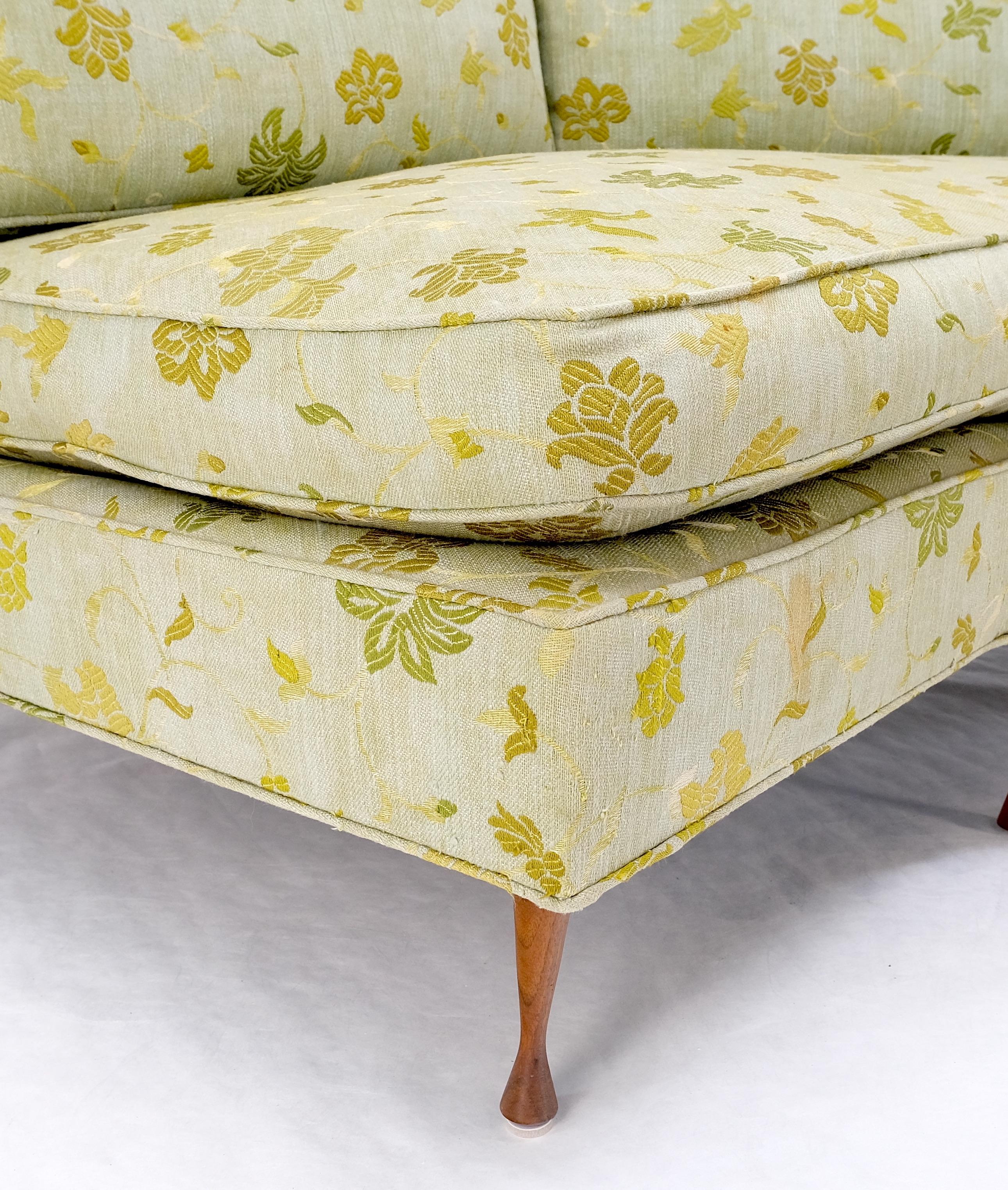 Wrap Around Mid-Century Modern Sofa W Paire de tables assorties en marbre menthe ! en vente 4