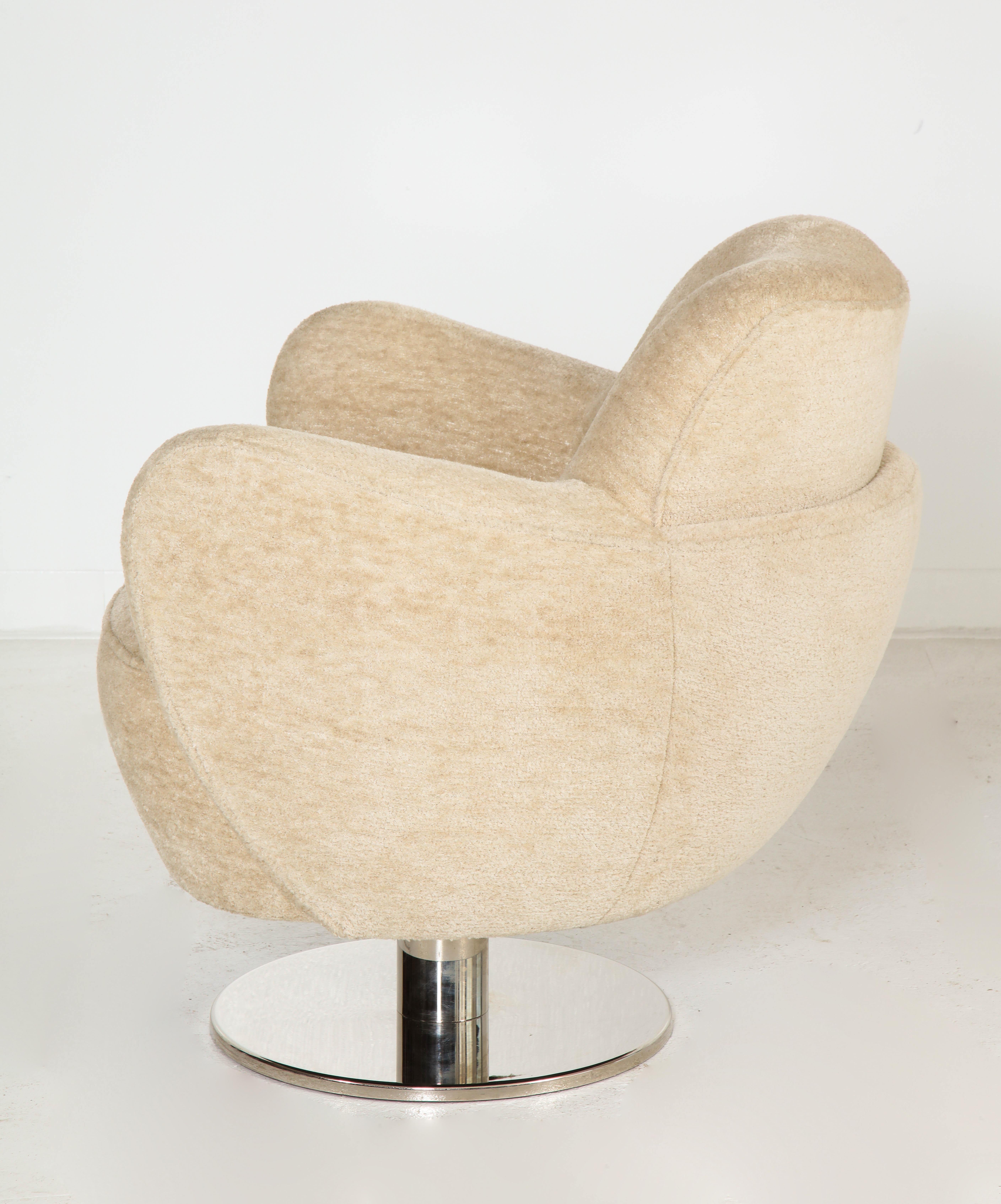 Brass Wrap Around Swivel Barrel Chair Offered by Vladimir Kagan Design Group