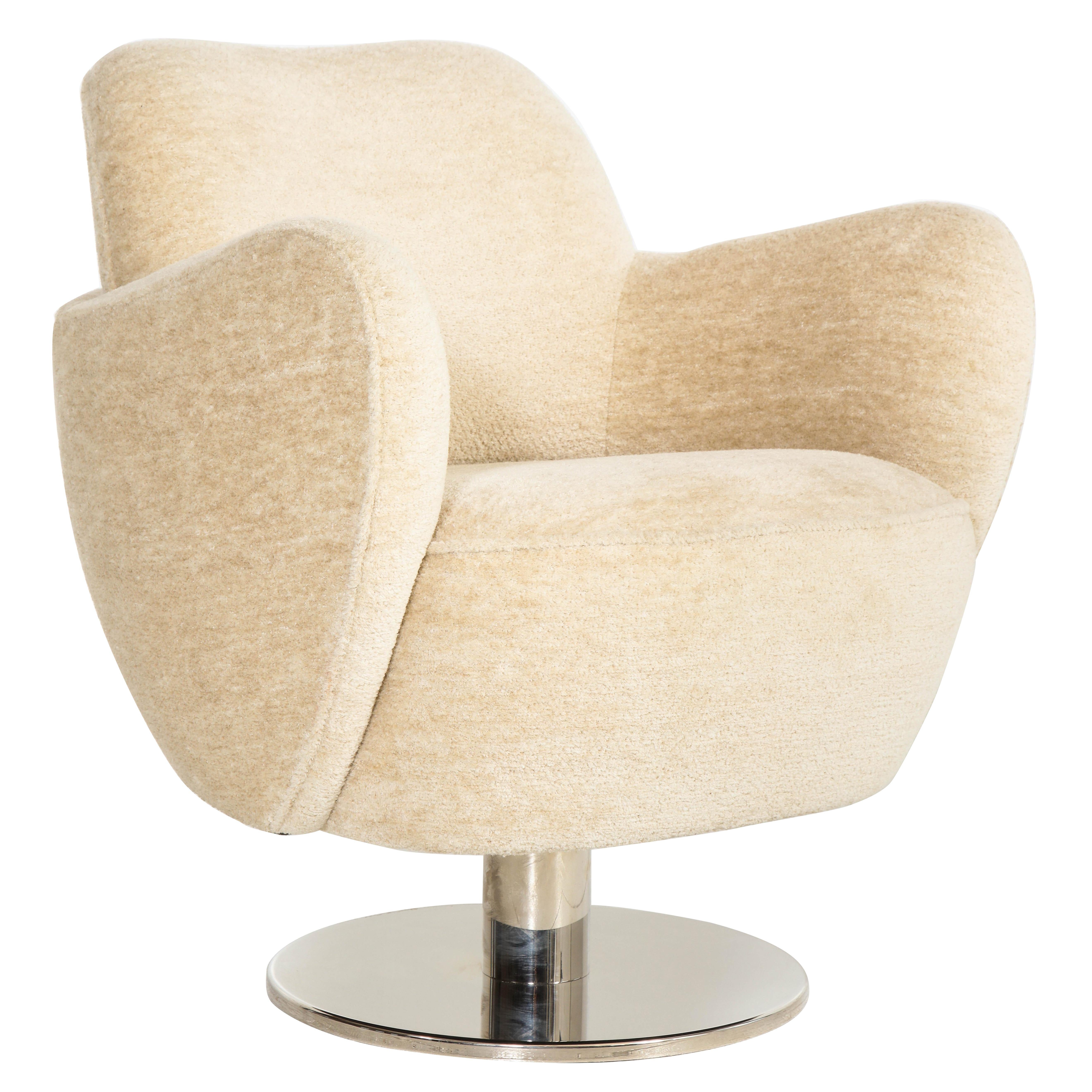 Modern Wrap Around Swivel Barrel Chair Offered by Vladimir Kagan Design Group
