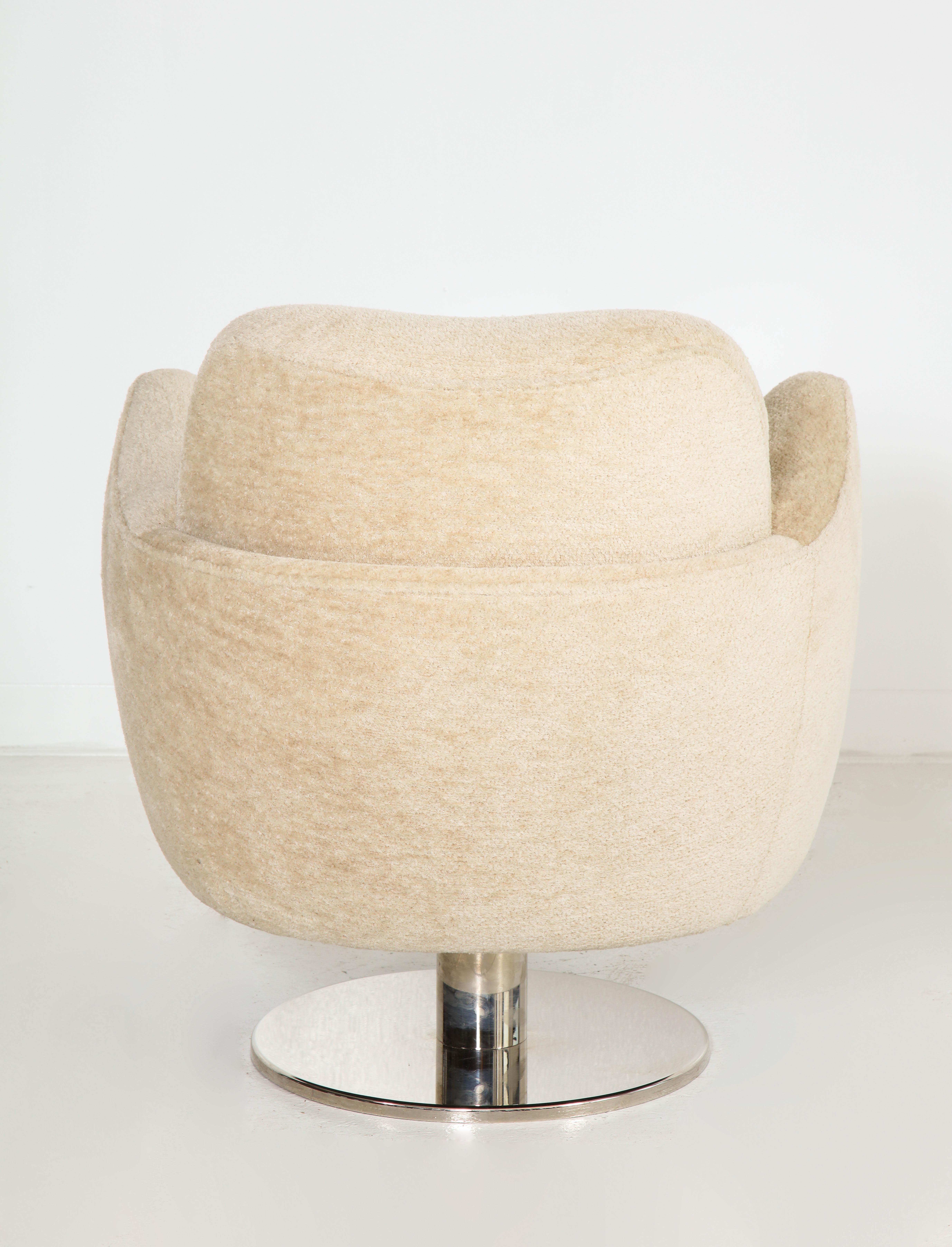 Contemporary Wrap Around Swivel Barrel Chair Offered by Vladimir Kagan Design Group