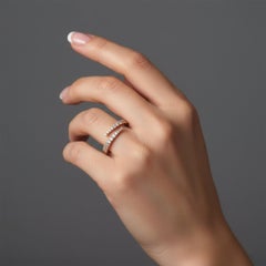 Wrap Band 14K (or 18k upon request) Yellow Gold Minimal Pave Diamond Open Ring