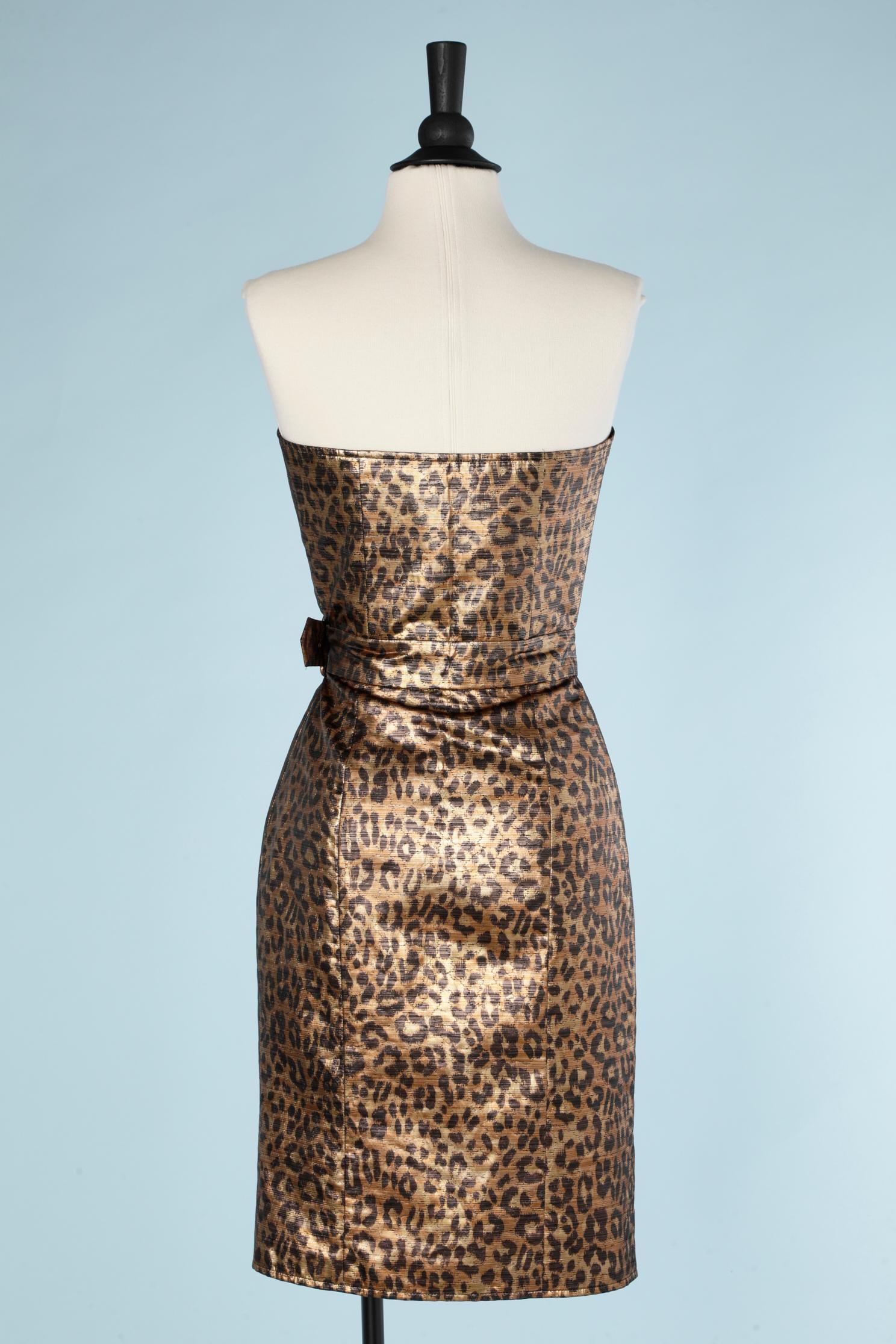 Wrap bustier dress in animal print lurex KL By Karl Lagerfeld  In Excellent Condition For Sale In Saint-Ouen-Sur-Seine, FR