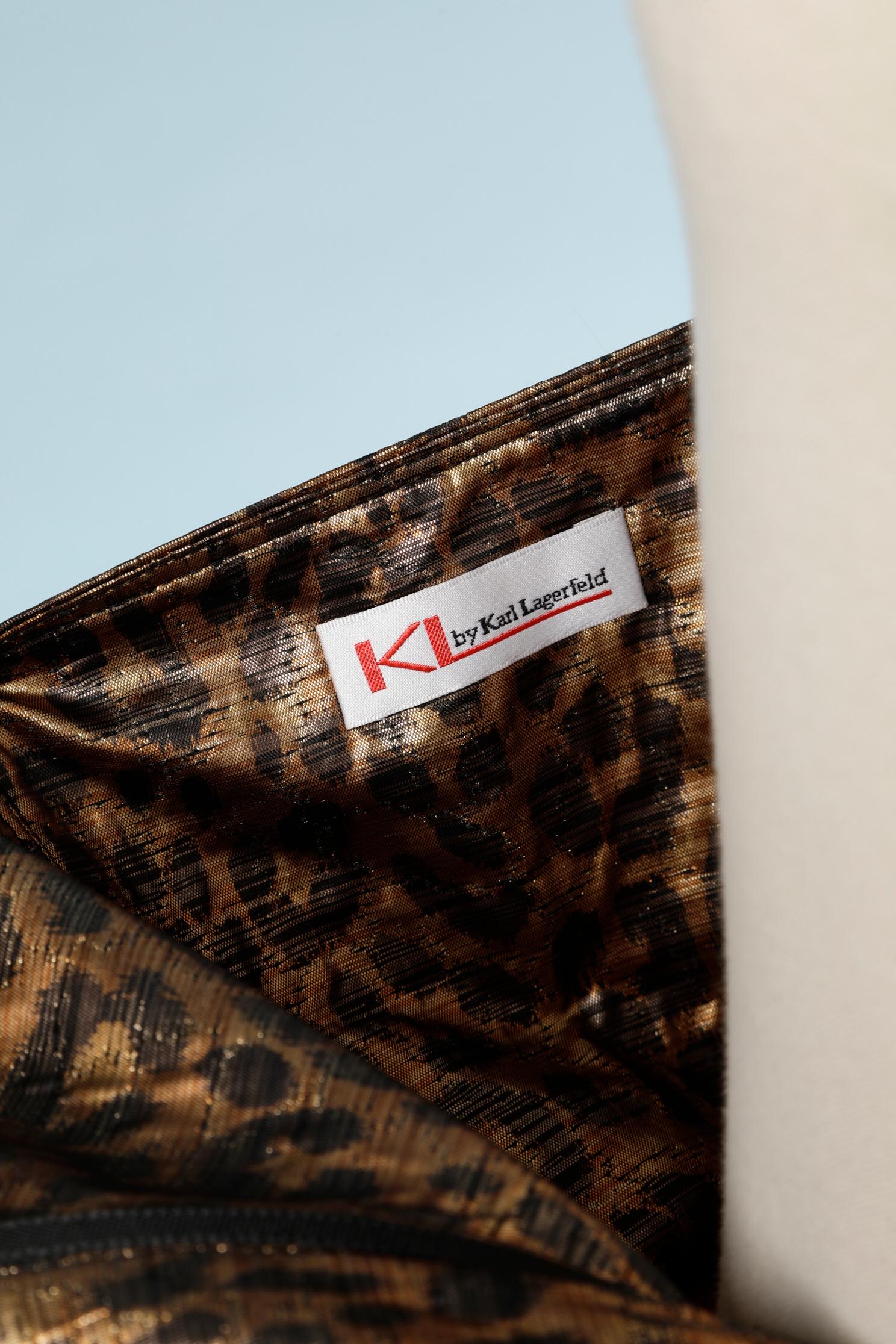 Women's Wrap bustier dress in animal print lurex KL By Karl Lagerfeld  For Sale
