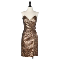 Wrap bustier dress in animal print lurex KL By Karl Lagerfeld
