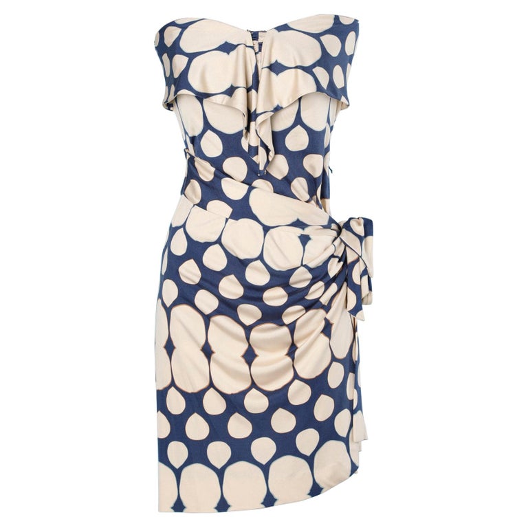 diane von furstenberg blue and white wrap dress DVF Julian Silk Jersey Wrap Dress main image 1