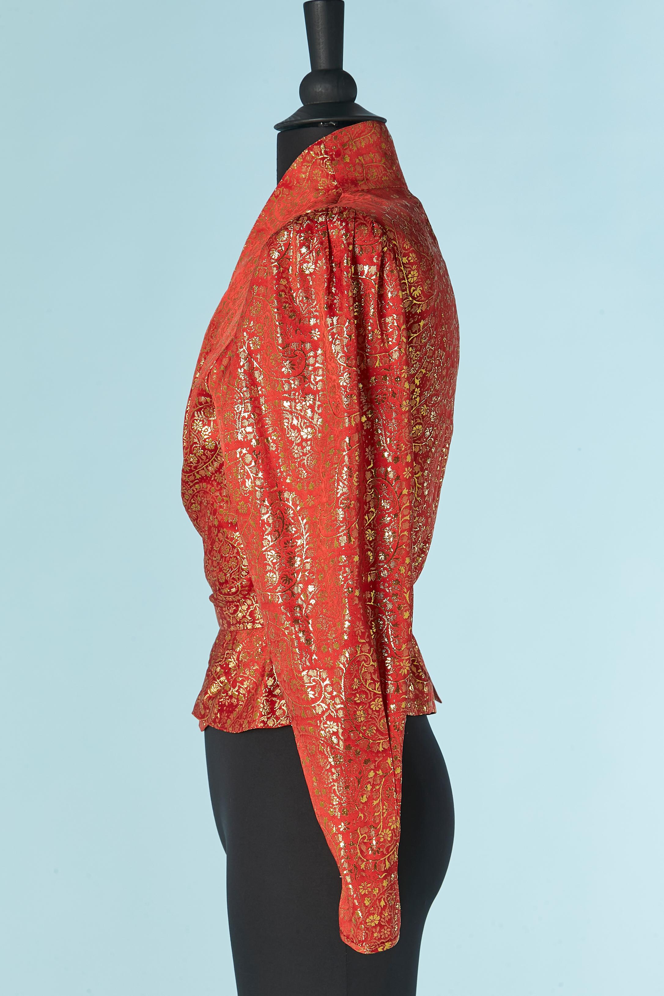 Donna Wrap damask red and gold jacket UNGARO Parrallèle in vendita