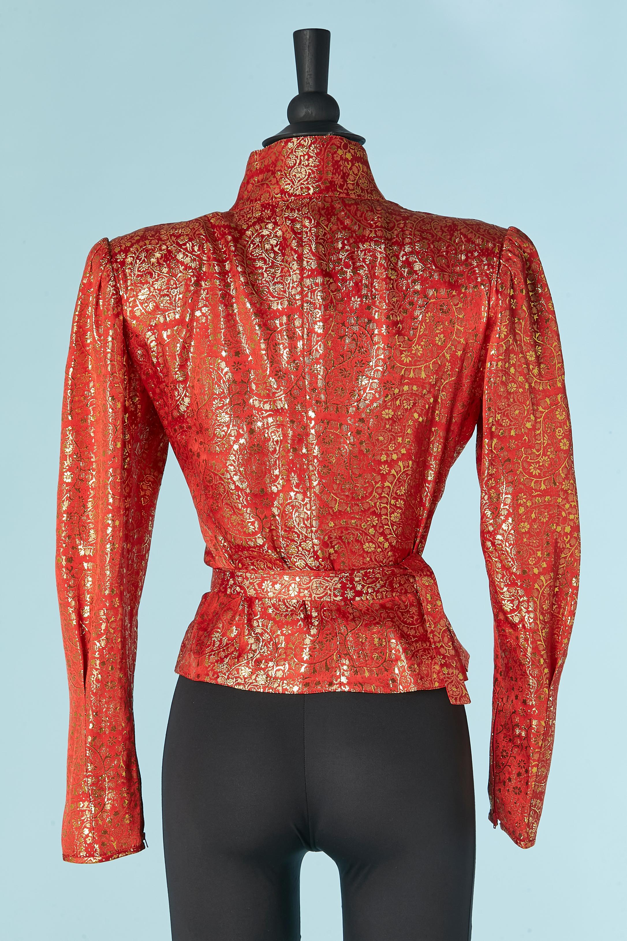 Wrap damask red and gold jacket UNGARO Parrallèle in vendita 1