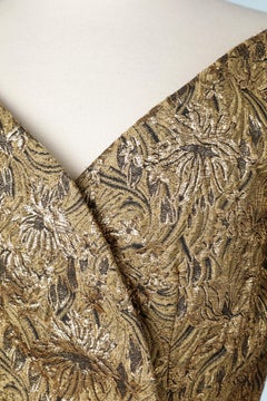 Wrap evening dress in gold damasked Scaasi Boutique