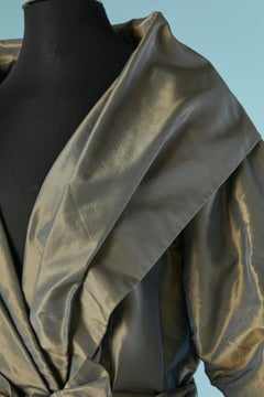 Wrap evening dress in taffetas with belt CATHERINE REGEHR for Saks Fifth Av