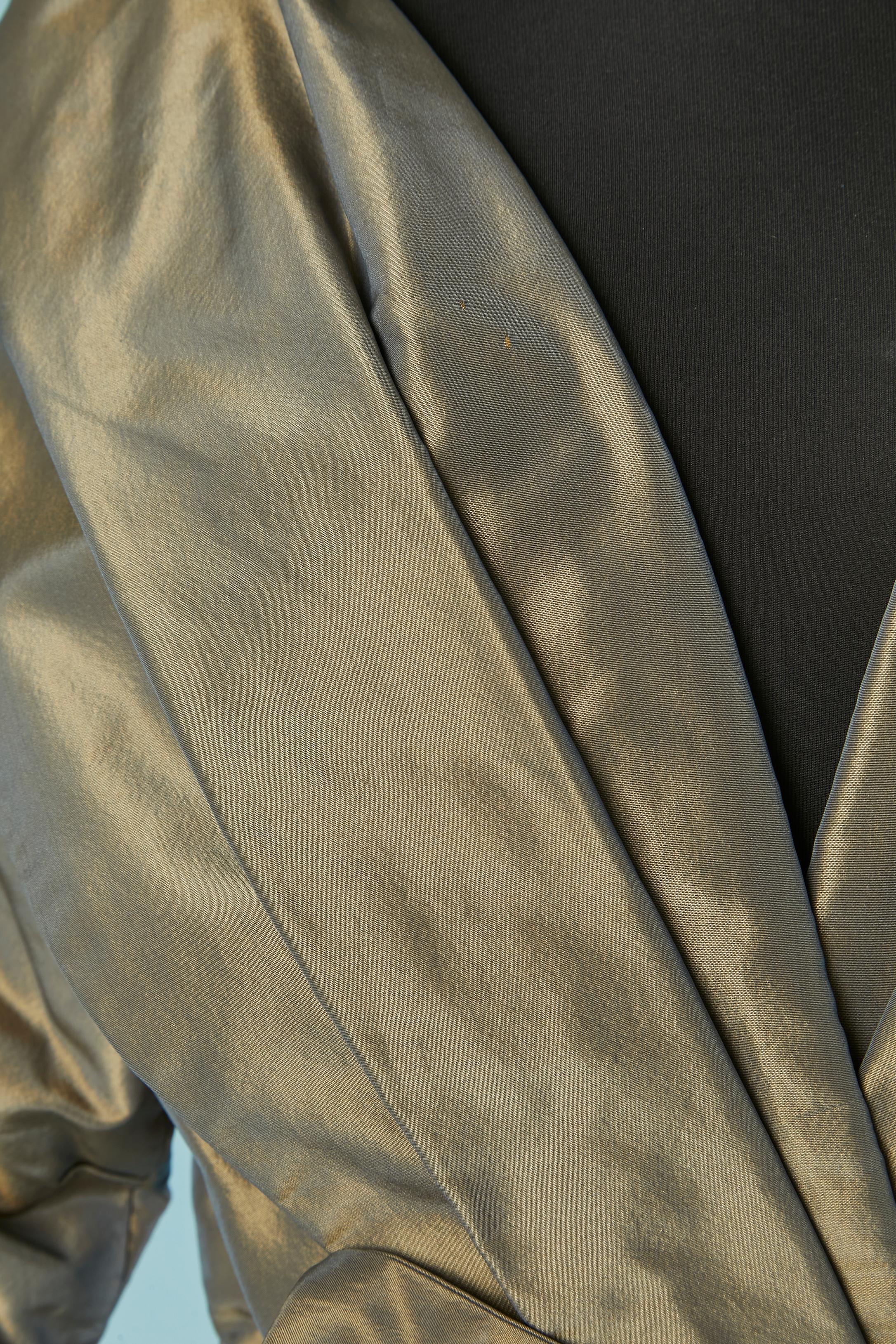 Vestido de noche de tafetán con cinturón CATHERINE REGEHR para Saks Fifth Av en Excelente estado para la venta en Saint-Ouen-Sur-Seine, FR