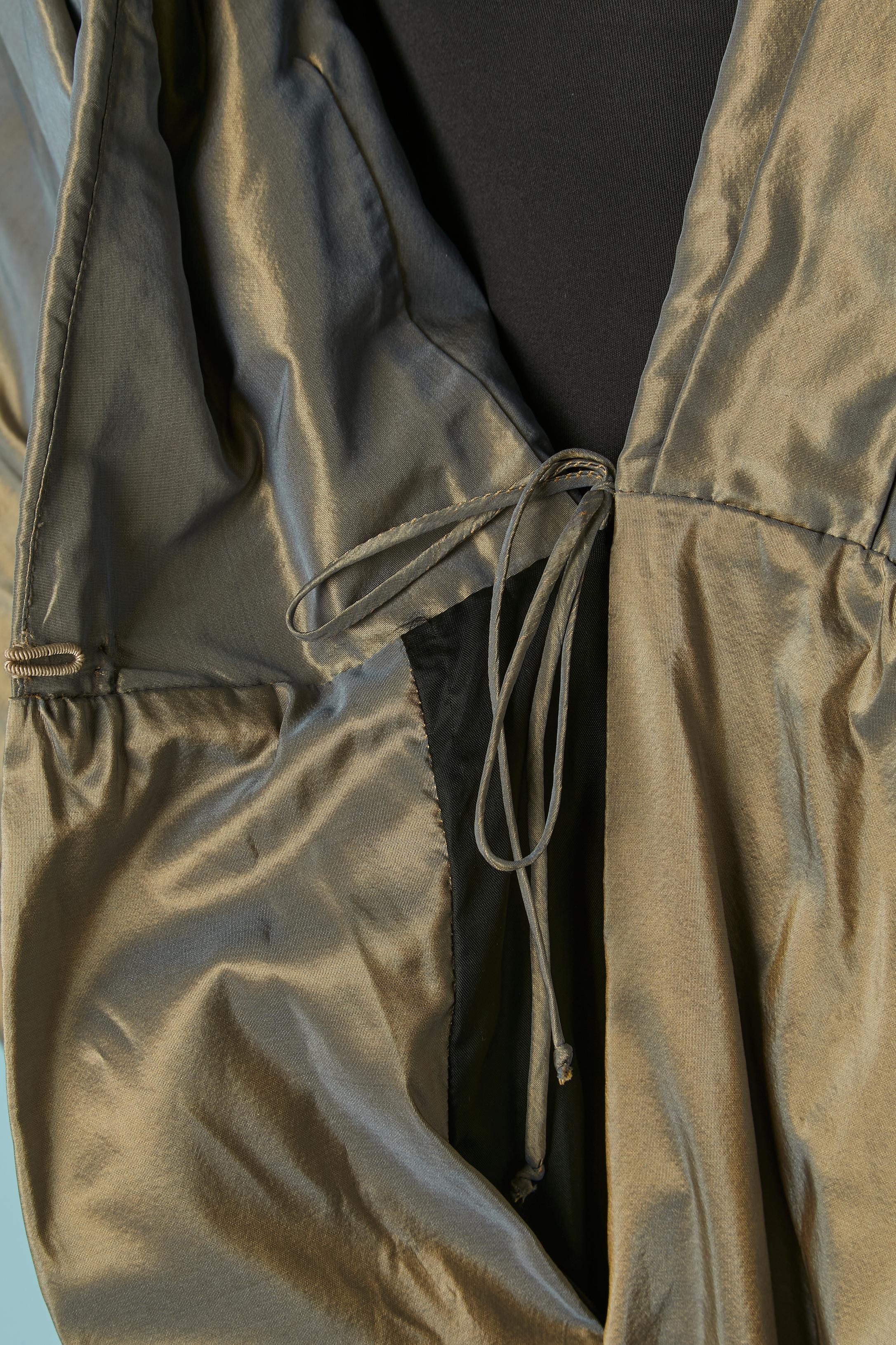 Vestido de noche de tafetán con cinturón CATHERINE REGEHR para Saks Fifth Av en venta 3