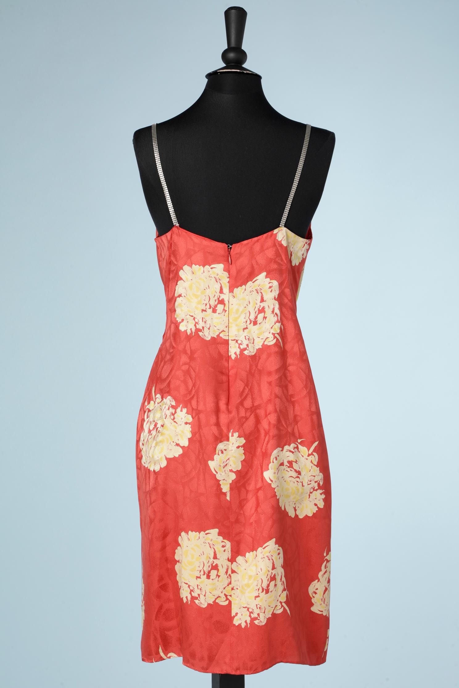 Wrap flower printed dress in silk Gianni Versace Classic V2 In Excellent Condition For Sale In Saint-Ouen-Sur-Seine, FR