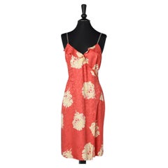 Wrap flower printed dress in silk Gianni Versace Classic V2 