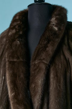 Wrap mink coat with ruffle and wide sleeves Circa 1980's