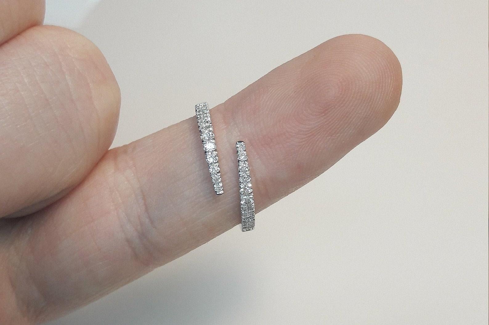 Wickelring aus Moissanit mit offenem Moissanitband 925 aus Sterlingsilber, Geschenk für Damen. 5
