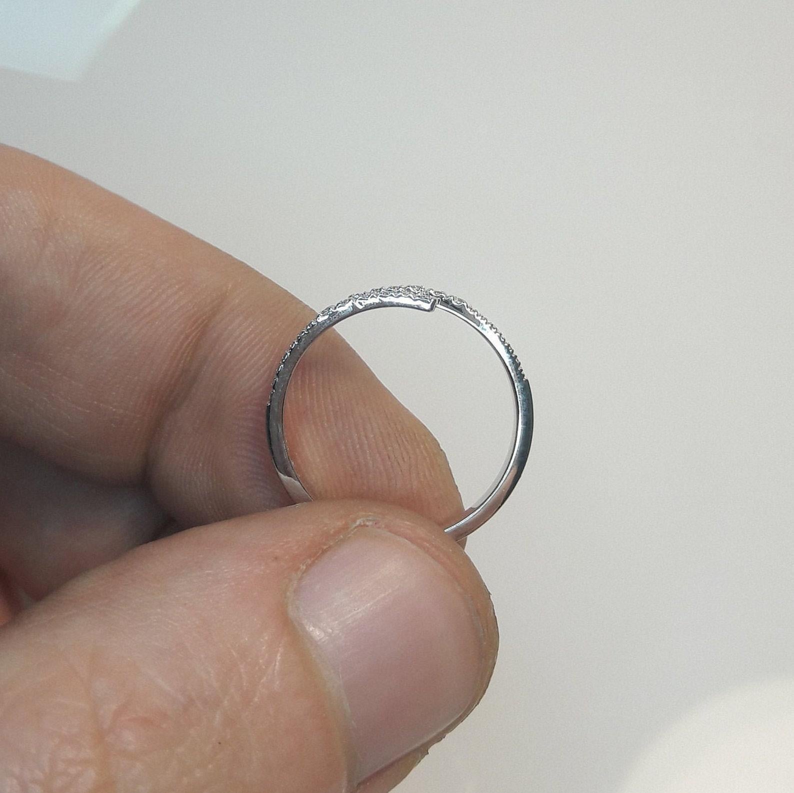 Wickelring aus Moissanit mit offenem Moissanitband 925 aus Sterlingsilber, Geschenk für Damen. 4