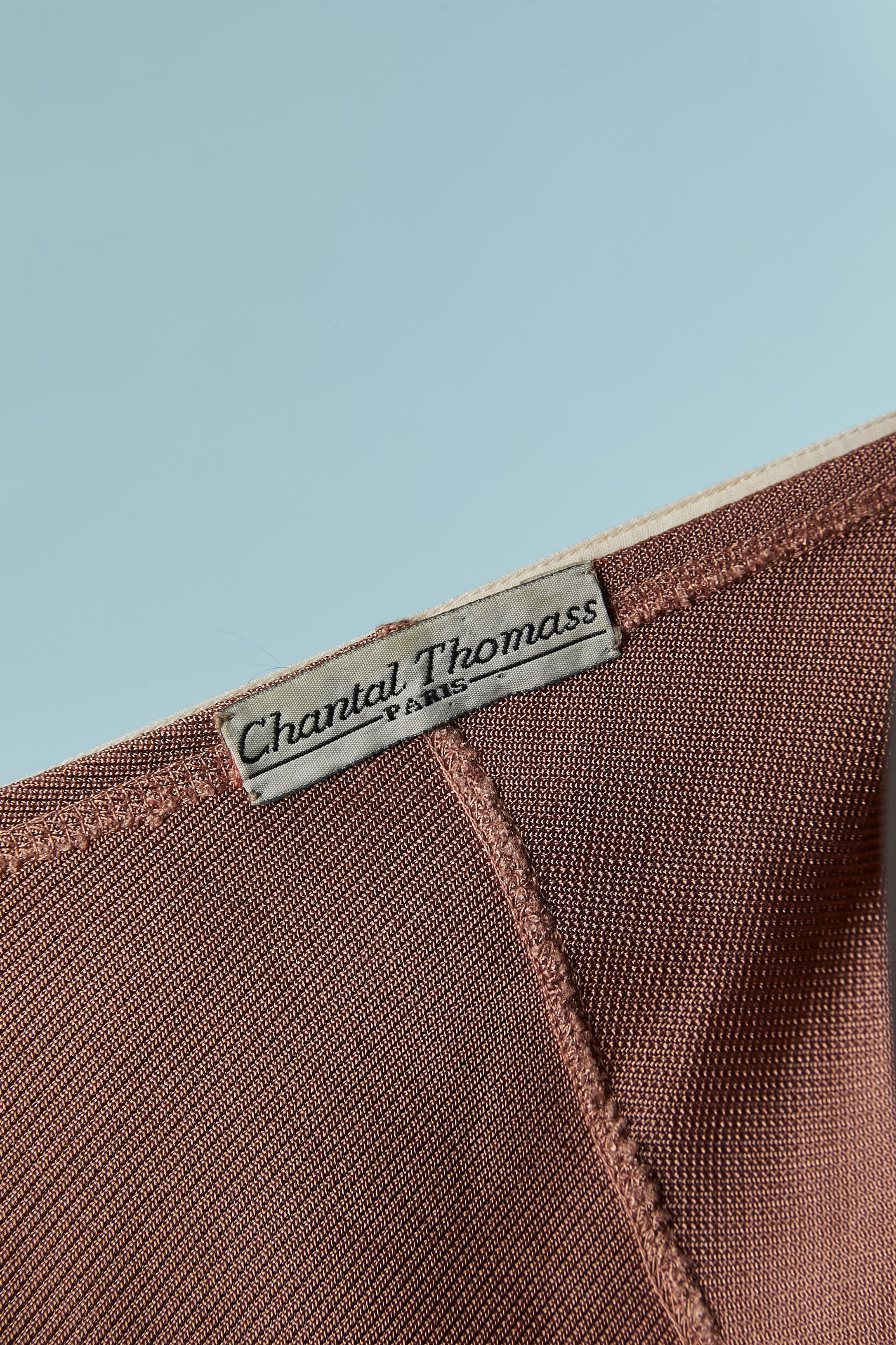 De las mujeres Top envolvente de rayón rosa pálido con cuello blanco desmontable CHANTAL THOMASS en venta