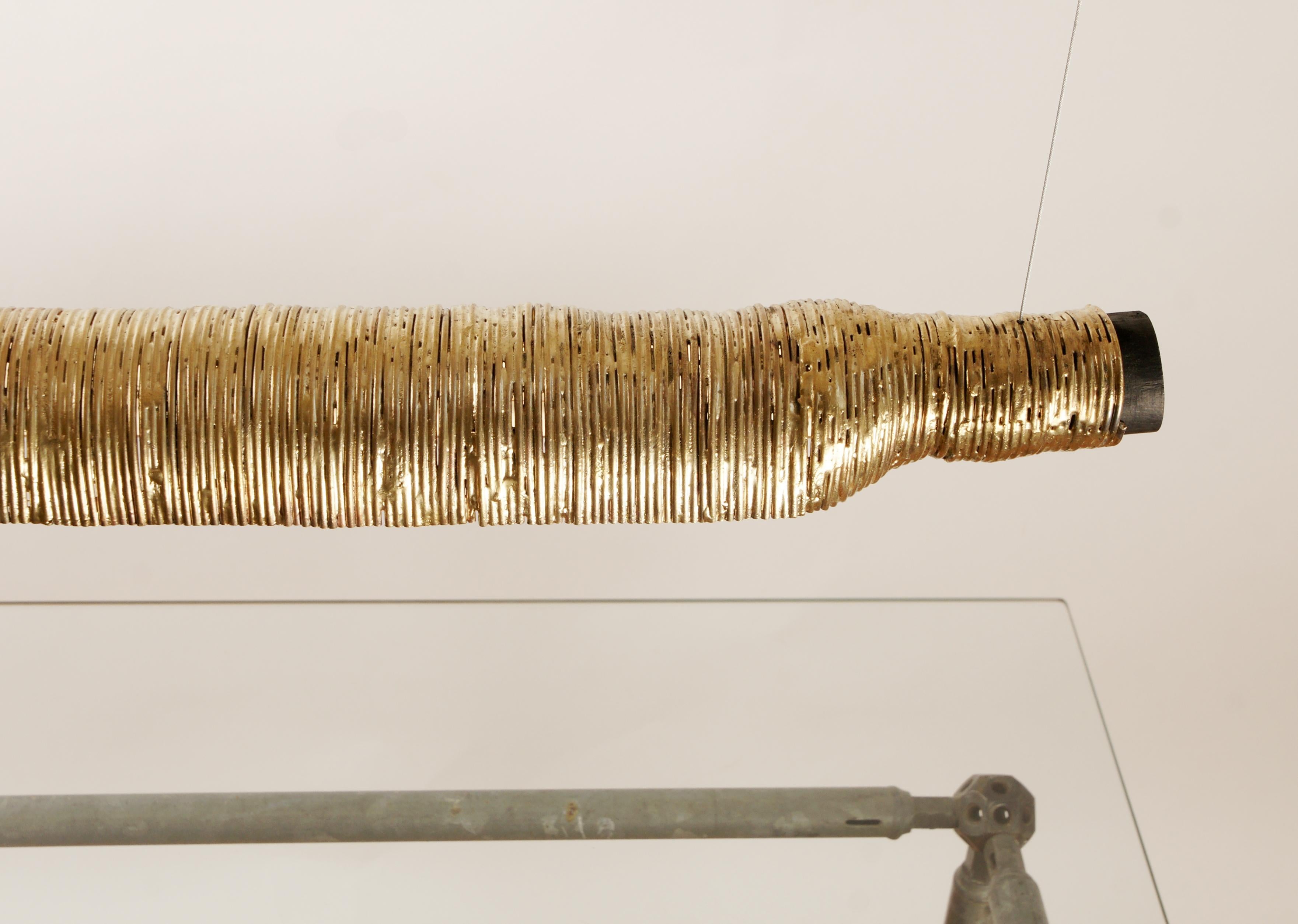 Brass Wrap Pendant Light by Johannes Hemann For Sale