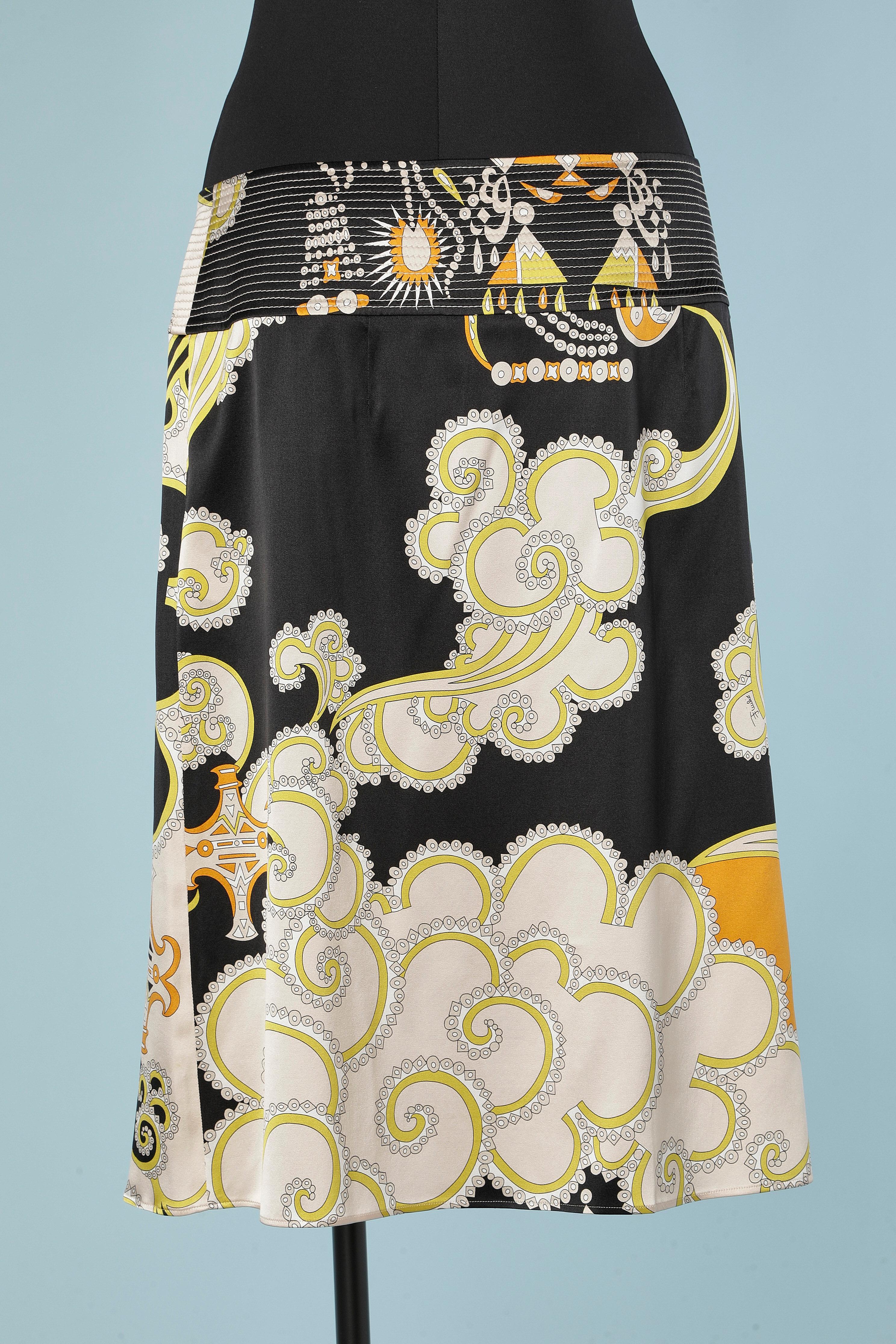 Wrap skirt in printed silk Emilio Pucci  For Sale 1