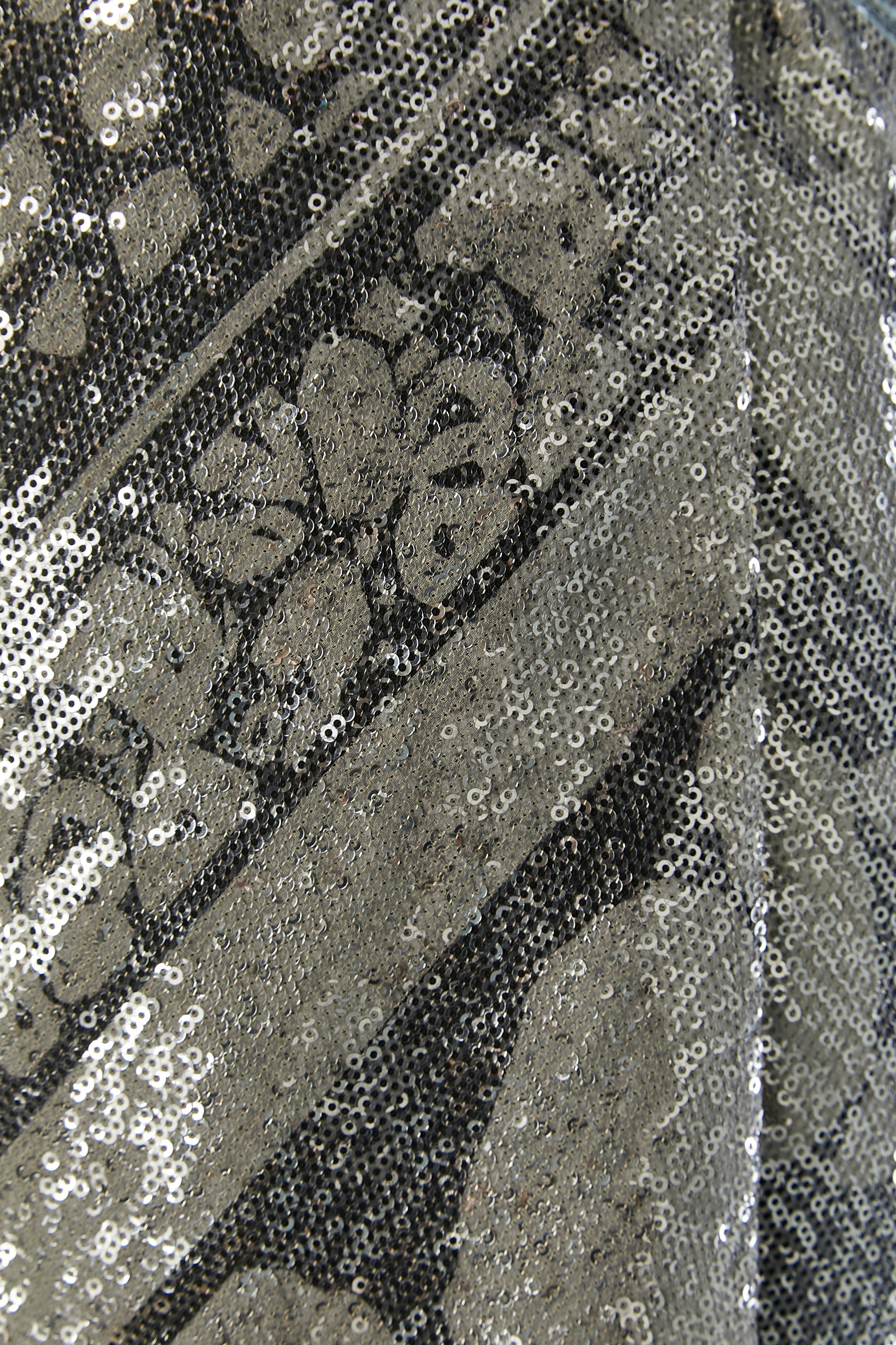 Silver Wrap sleeveless silver sequin cocktail dress Diane von Furstenberg For Sale