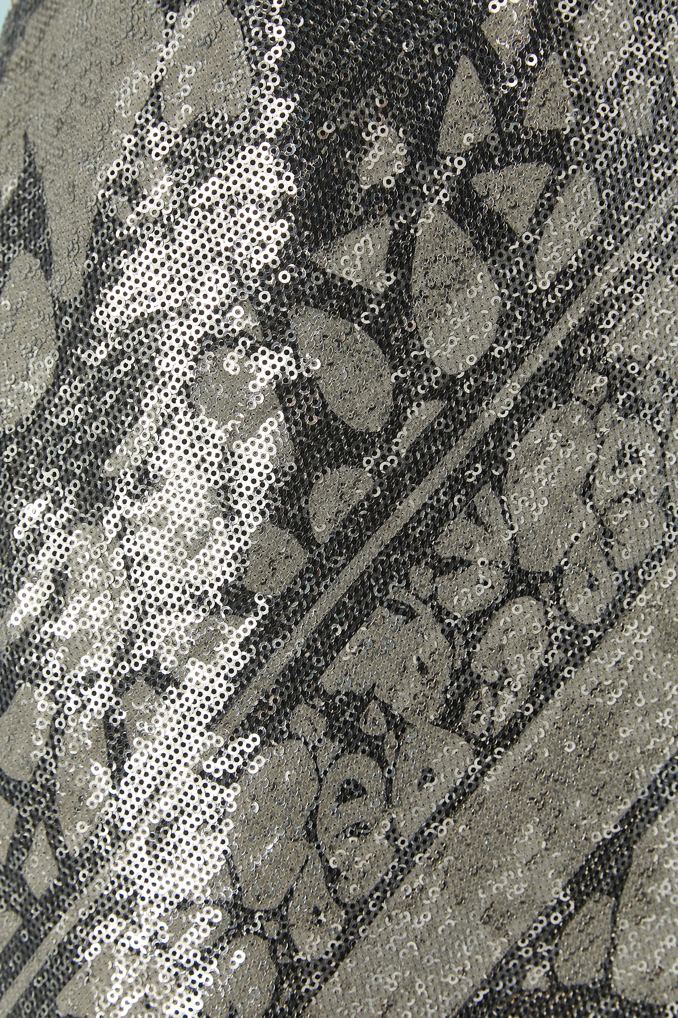 Women's Wrap sleeveless silver sequin cocktail dress Diane von Furstenberg For Sale