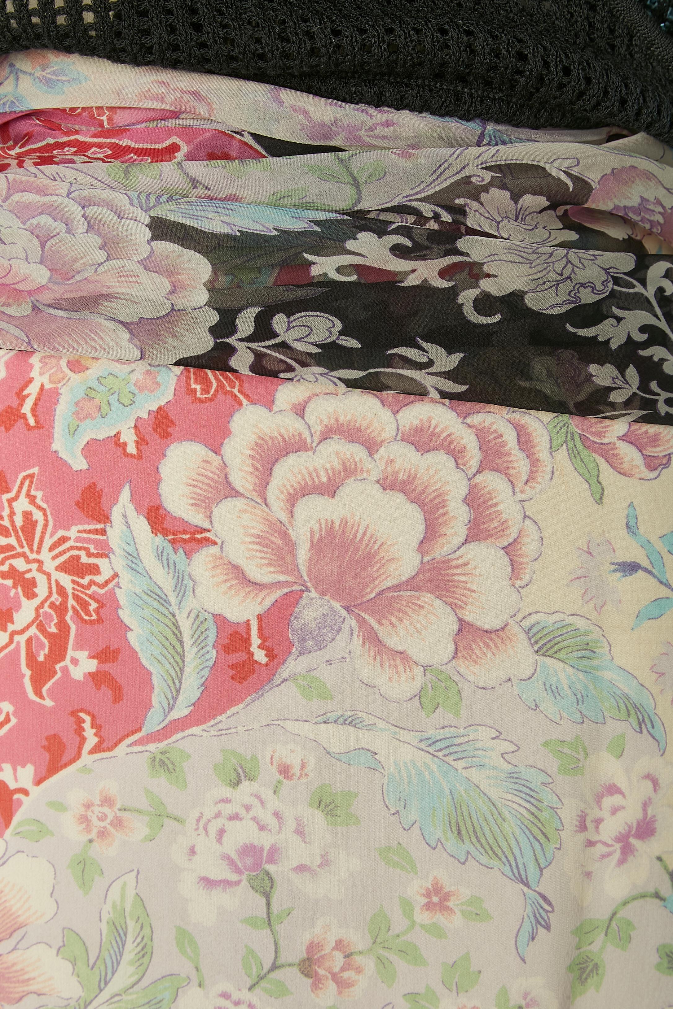 Beige Wrap top and printed skirt ensemble EMANUEL UNGARO For Sale