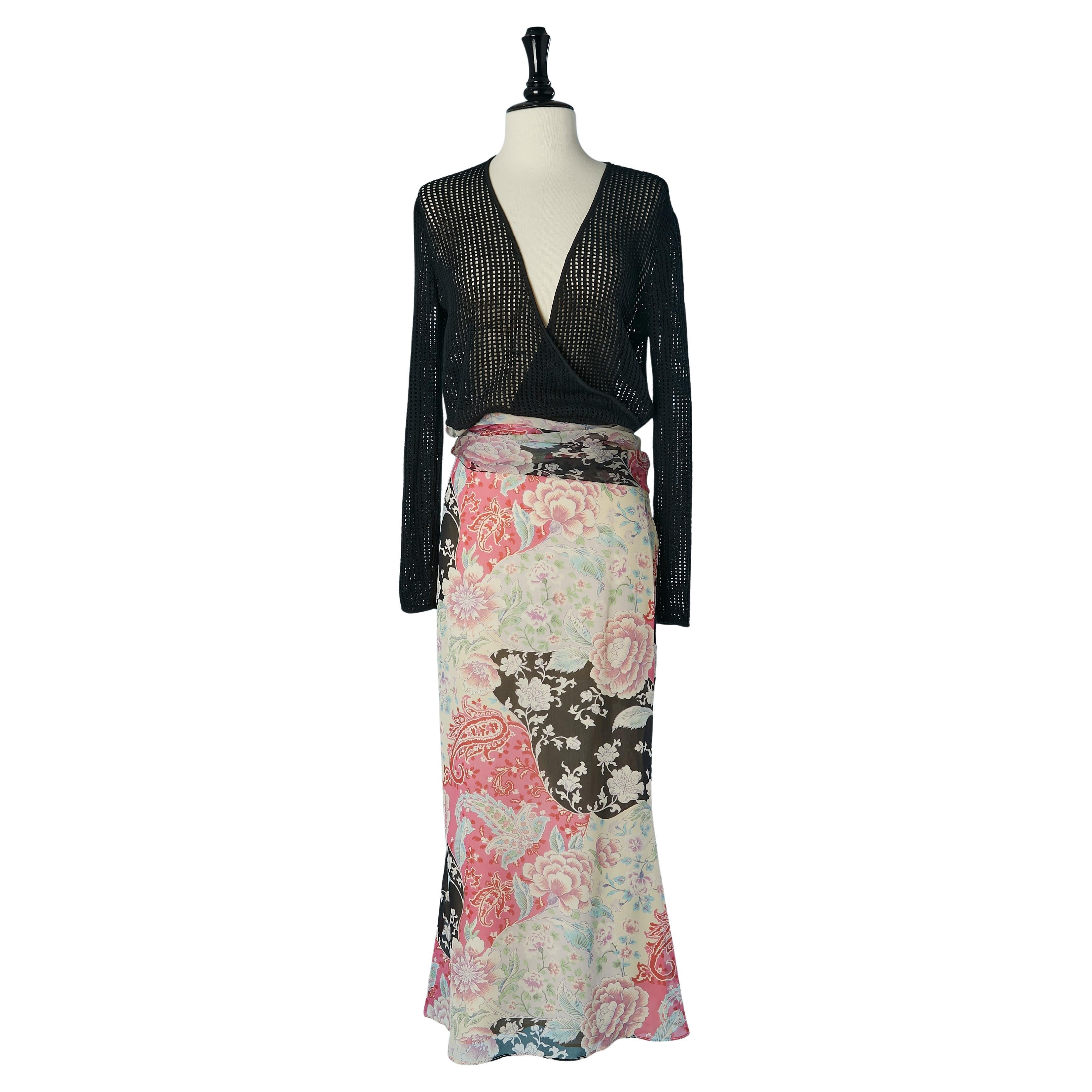 Wrap top and printed skirt ensemble EMANUEL UNGARO For Sale