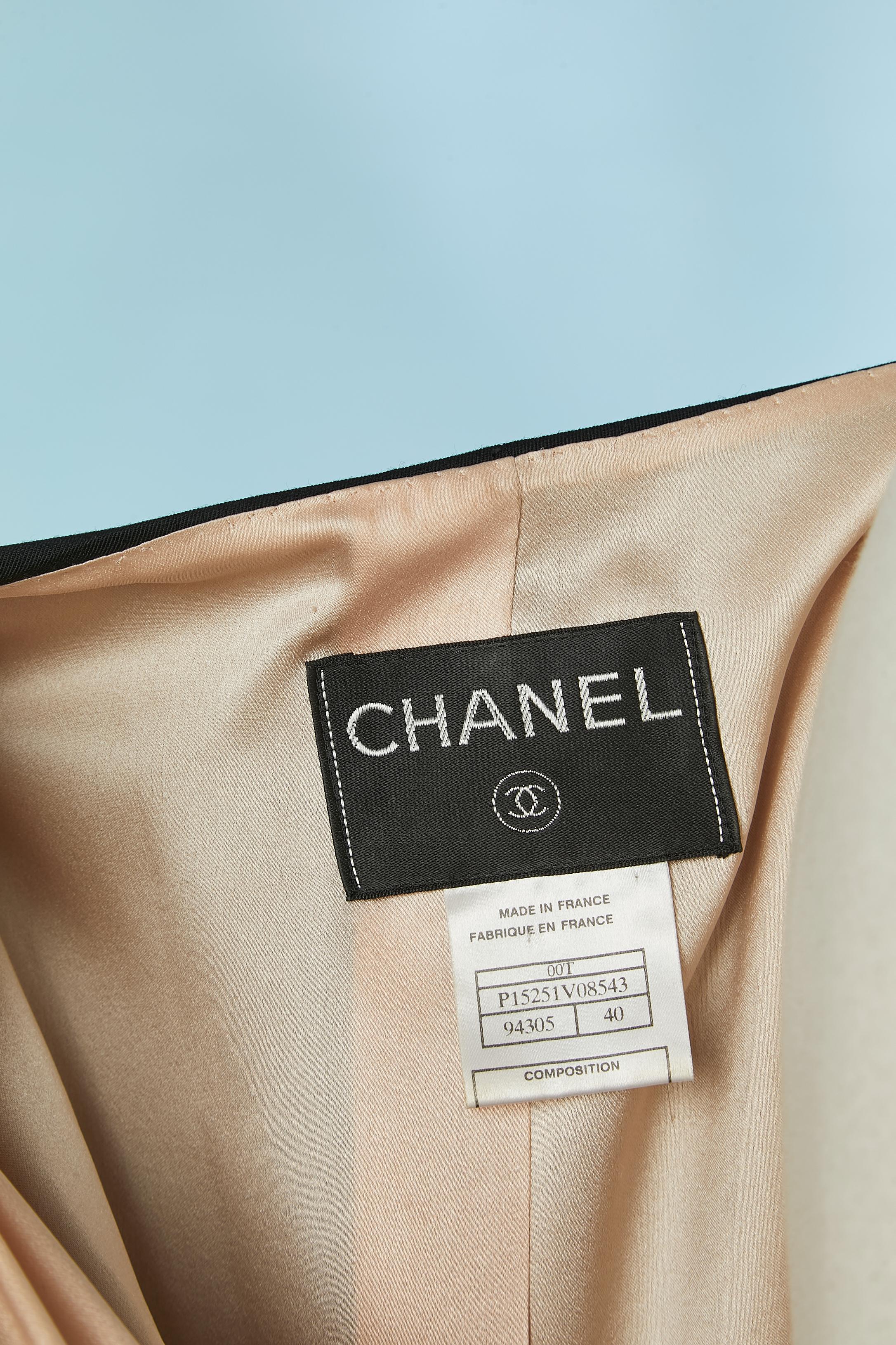 Wrap wool and sequin asymmetrical jacket with striped pattern CHANEL For Sale 4