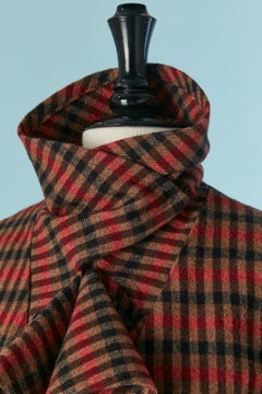 Manteau en laine enveloppant avec ceinture et motif à carreaux SONIA Rykiel