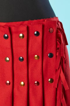 Wrap wool skirt with snap and fringes Jean-Charles de Castelbajac