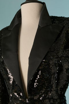 Vestido de noche esmoquin negro de lentejuelas ALEXANDRE VAUTHIER