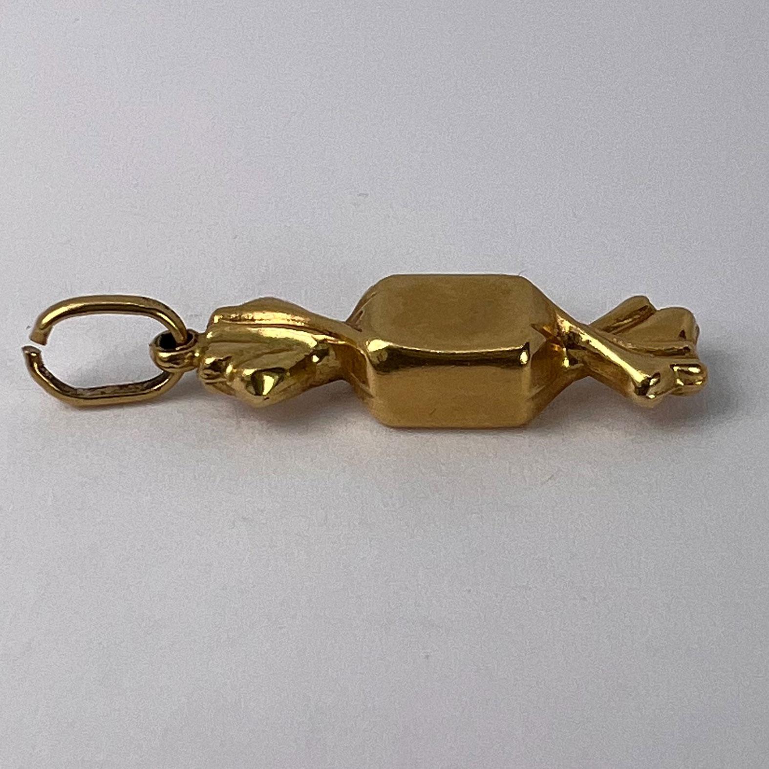 Candy Wrapped Candy Sweet 18K Gelbgold Charm-Anhänger 6