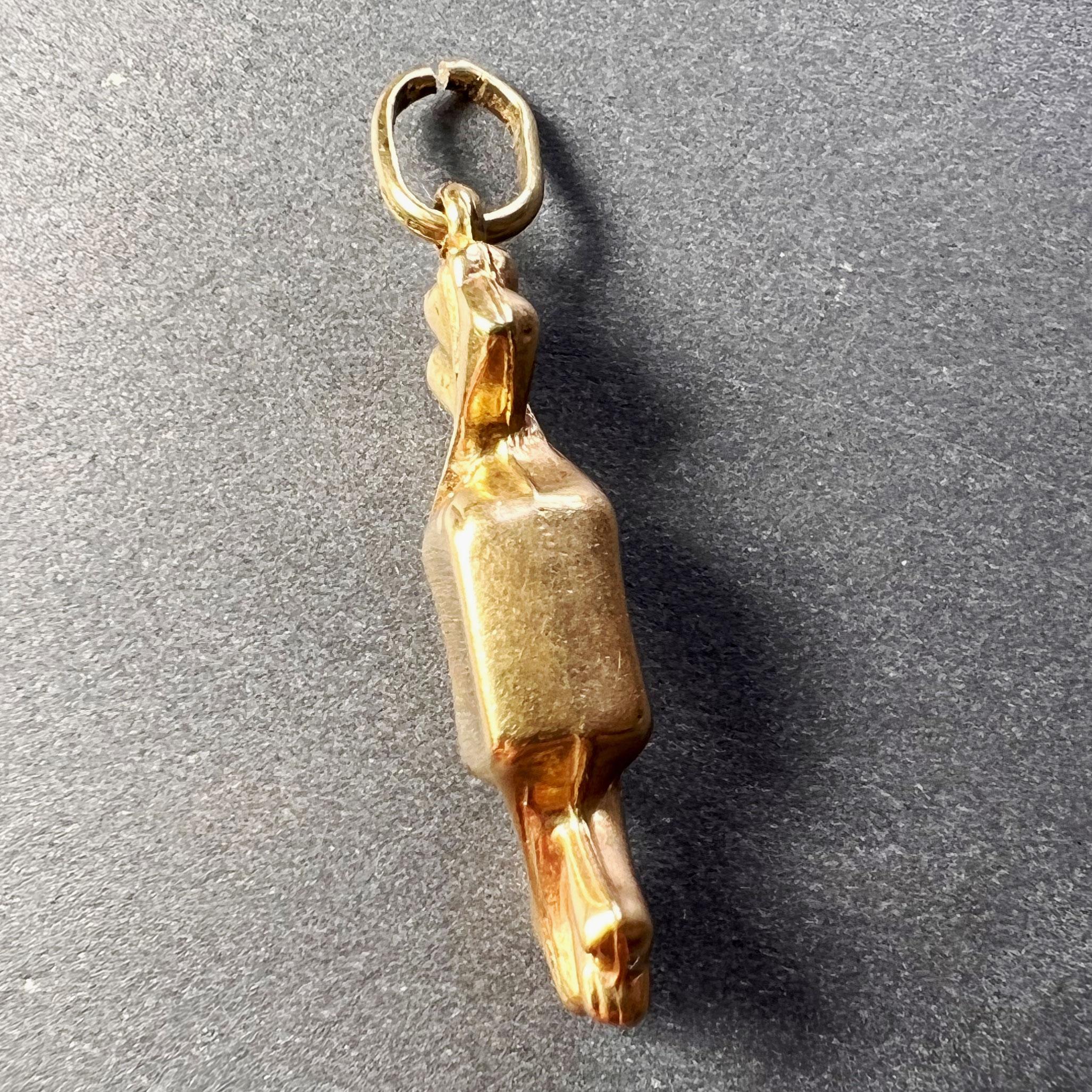 Candy Wrapped Candy Sweet 18K Gelbgold Charm-Anhänger für Damen oder Herren