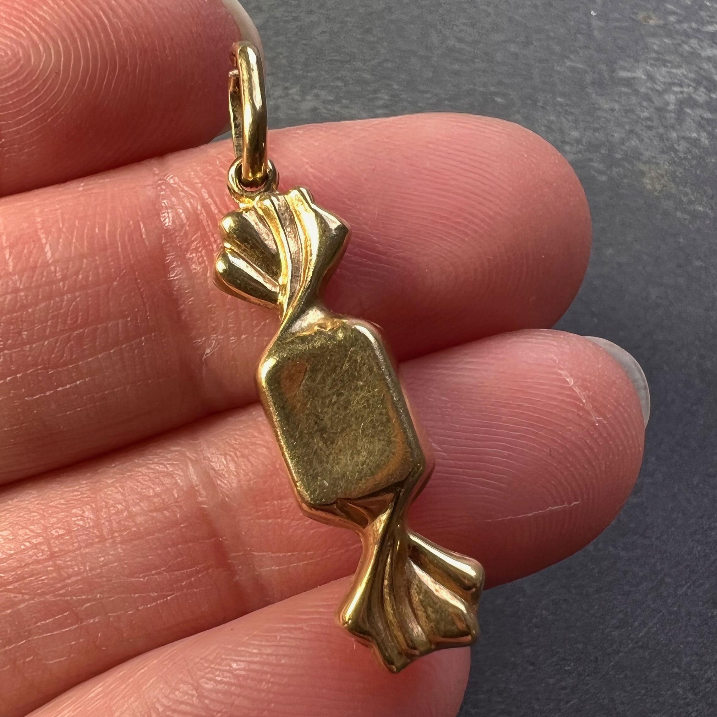 Candy Wrapped Candy Sweet 18K Gelbgold Charm-Anhänger 1